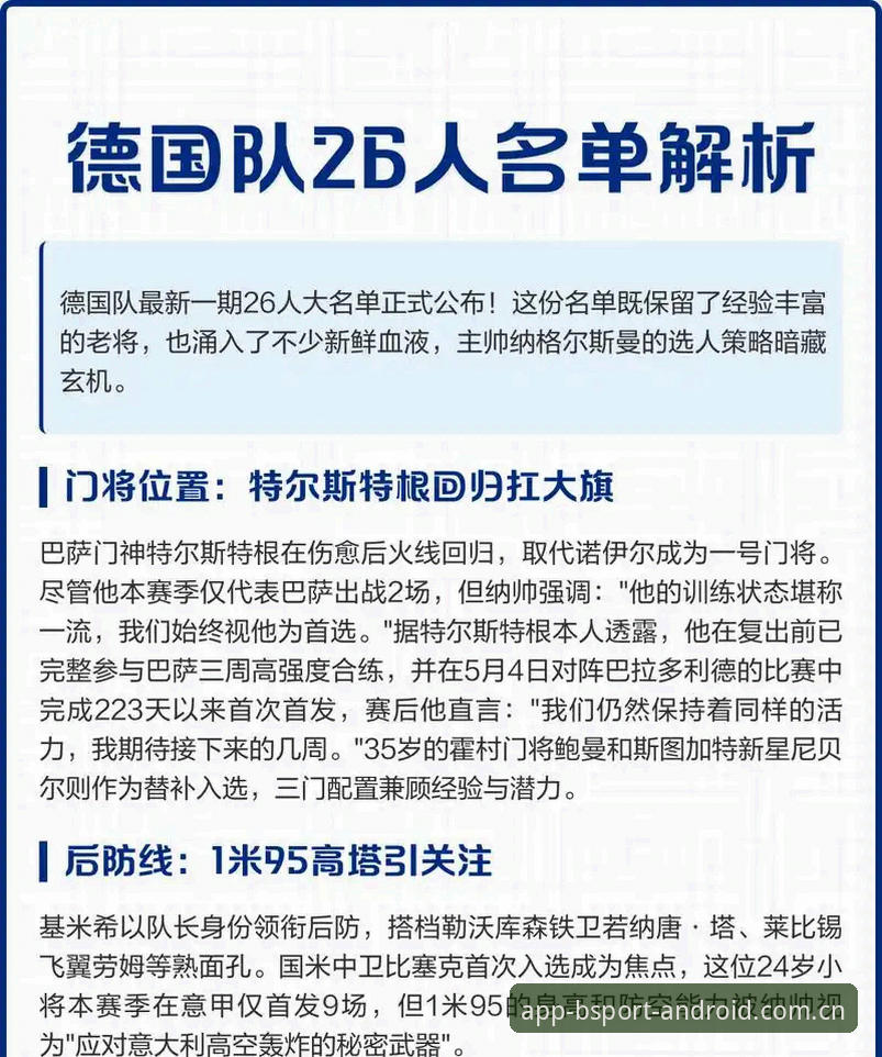 5个看点解读德国队世界杯大名单，诺伊尔回归与18岁新星入选